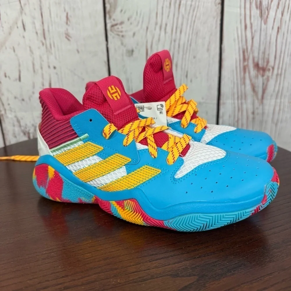 ADIDAS JAMES HARDEN STEPBACK Kids Colorful Athletic Shoes Limited Edition 6Y NWT